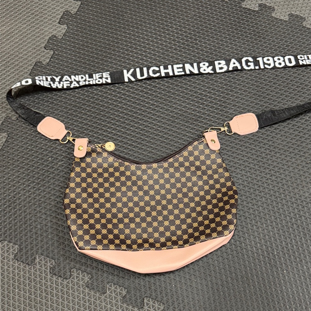 Brown and Pink Women's Bag